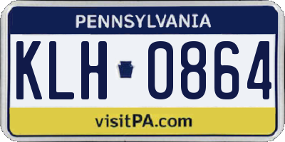PA license plate KLH0864