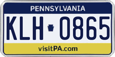 PA license plate KLH0865