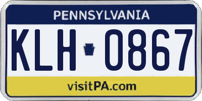 PA license plate KLH0867