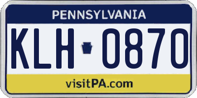PA license plate KLH0870