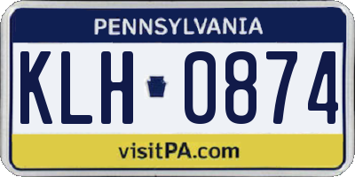 PA license plate KLH0874