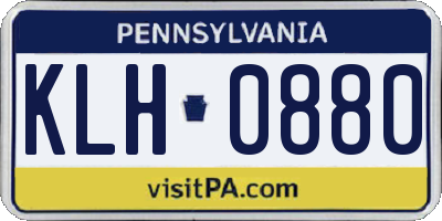 PA license plate KLH0880
