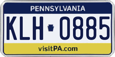 PA license plate KLH0885