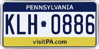 PA license plate KLH0886