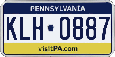 PA license plate KLH0887