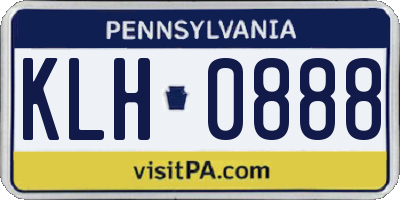 PA license plate KLH0888