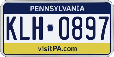 PA license plate KLH0897