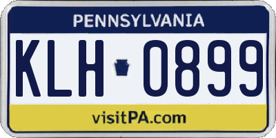 PA license plate KLH0899