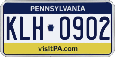 PA license plate KLH0902