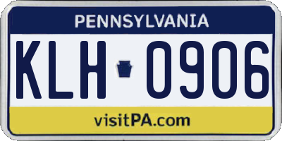 PA license plate KLH0906