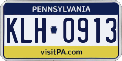 PA license plate KLH0913