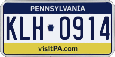 PA license plate KLH0914