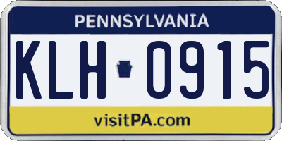 PA license plate KLH0915