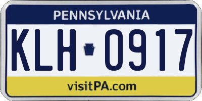 PA license plate KLH0917