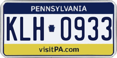 PA license plate KLH0933
