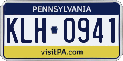 PA license plate KLH0941
