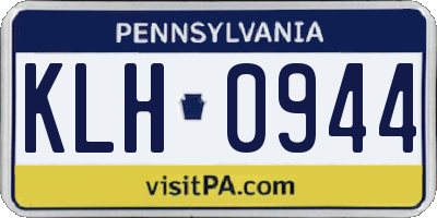 PA license plate KLH0944