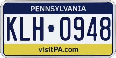PA license plate KLH0948