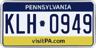 PA license plate KLH0949