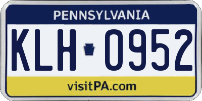 PA license plate KLH0952