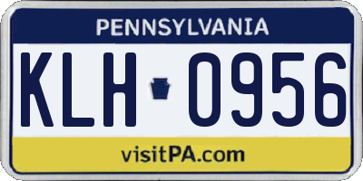 PA license plate KLH0956
