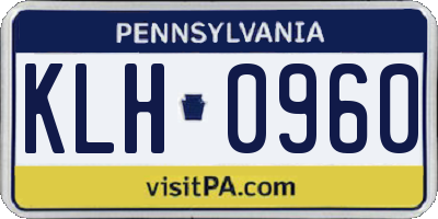 PA license plate KLH0960