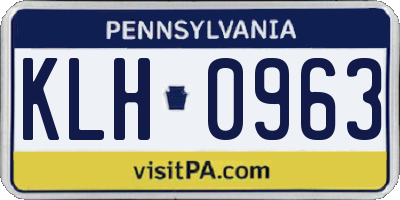 PA license plate KLH0963