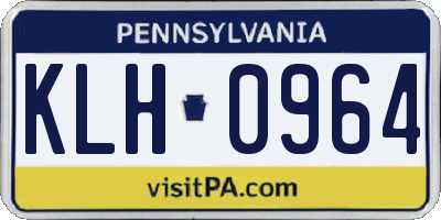 PA license plate KLH0964