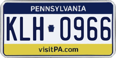 PA license plate KLH0966