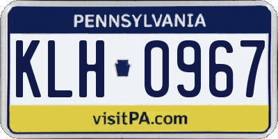 PA license plate KLH0967