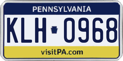 PA license plate KLH0968