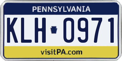 PA license plate KLH0971