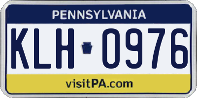 PA license plate KLH0976