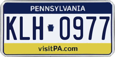 PA license plate KLH0977