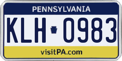 PA license plate KLH0983