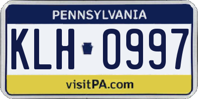PA license plate KLH0997