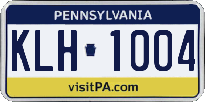 PA license plate KLH1004
