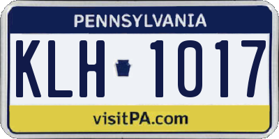 PA license plate KLH1017