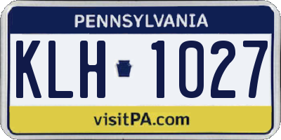 PA license plate KLH1027