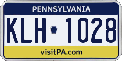 PA license plate KLH1028