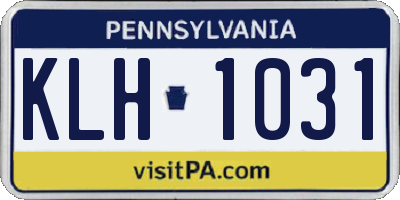 PA license plate KLH1031