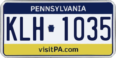 PA license plate KLH1035