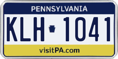 PA license plate KLH1041