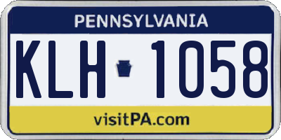PA license plate KLH1058