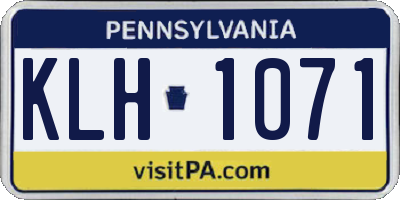 PA license plate KLH1071