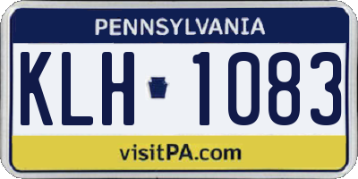 PA license plate KLH1083