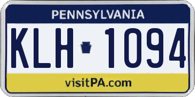 PA license plate KLH1094