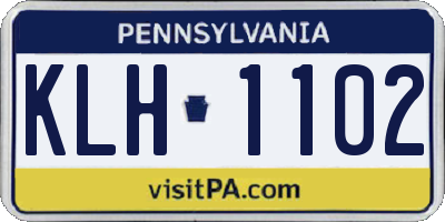 PA license plate KLH1102