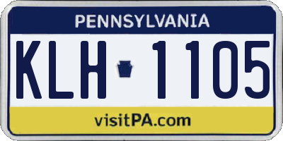 PA license plate KLH1105
