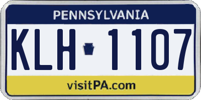 PA license plate KLH1107